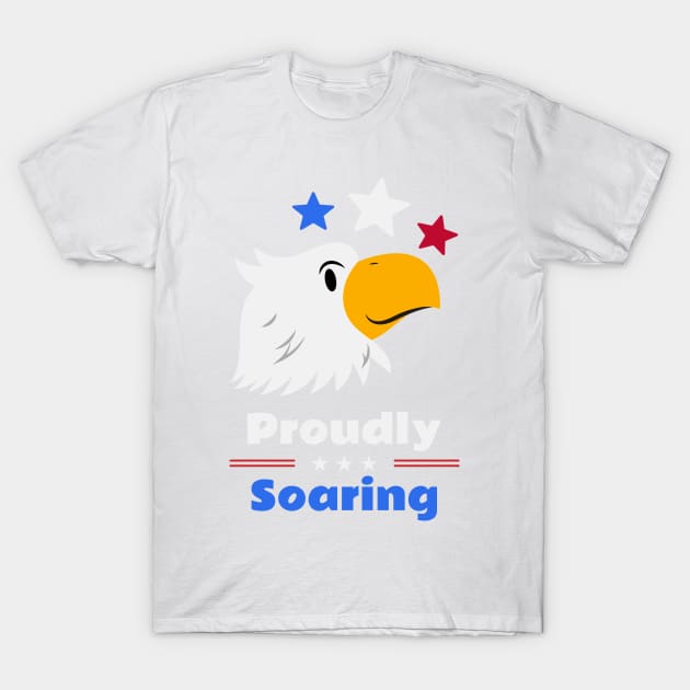 Proudly Soaring 4th of July Bald Eagle T-Shirt by ThreadSupreme